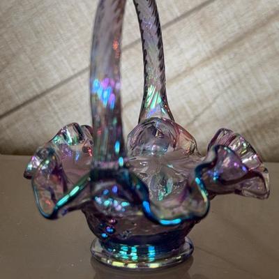 Fenton Violet Carnival Basket 