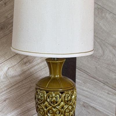 Mid Century Modern Green Ceramic Lamp