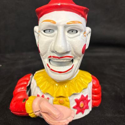 Metal Clown Mechanical Bank