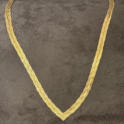 14K Gold Braided Necklace