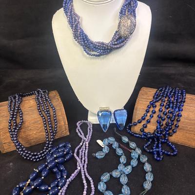 Blue Beaded Necklaces