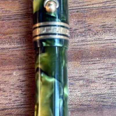 Wahl Eversharp Green Marble Celluloid Fountain Pen