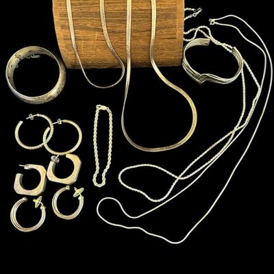 Sterling Chain Necklaces, Bracelets and Earrings