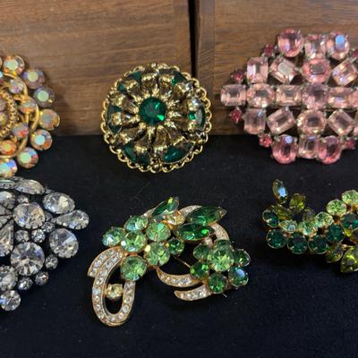 Eisenberg & Vogue Crystal Brooches