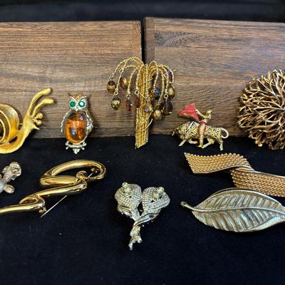 Napier, Sarah Coventry And Hobe Brooches Plus Others
