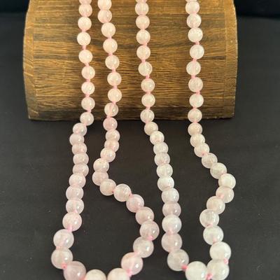 Rose Quartz Beaded Necklaces 