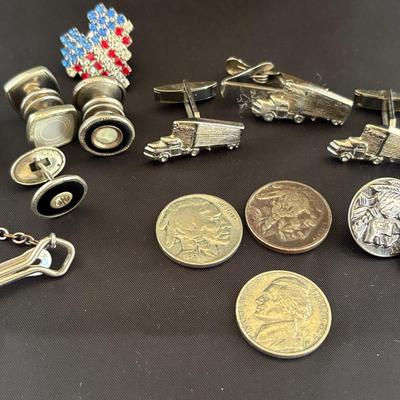 Indian Head Nickels, Buttons And Cuff Links