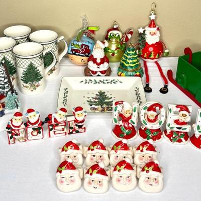Christmas Lot - Ornaments, Napkin Holders, and Vintage Decorations 