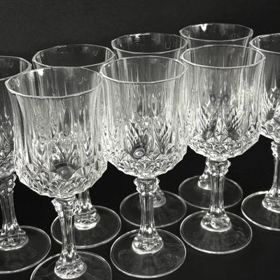 Set of 8 Cristal d'Arques Longchamp Crystal Goblets
