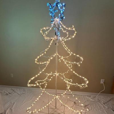 Vintage Lighted Wire Frame 6-1/2 Foot Christmas Tree with Star - Indoor/Outdoor 