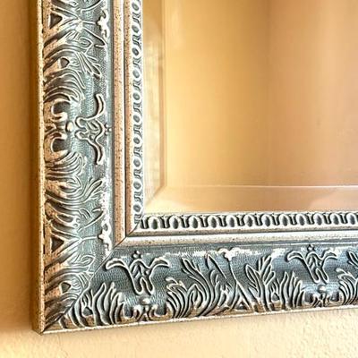 Beautifully Ornate Silver Toned Accent Mirror