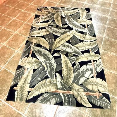 5’6” x 8’6” Area Rug - Leaf and Bamboo Print - Rug # 2