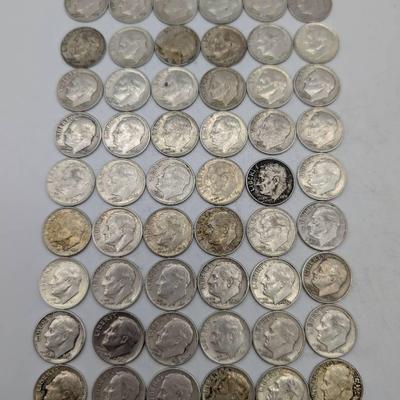 54 Silver 1960's Roosevelt Dimes