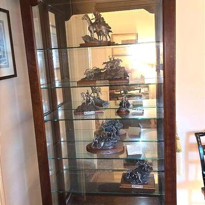 Wood & Glass Mirrored Back Display Cabinet 