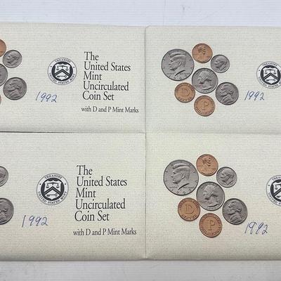 Four 1992 U.S. Mint Sets