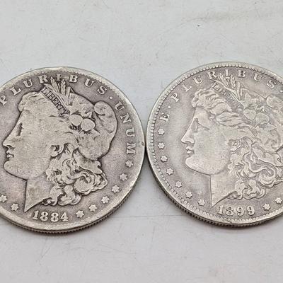 1884-S & 1899-O Morgan Silver Dollars