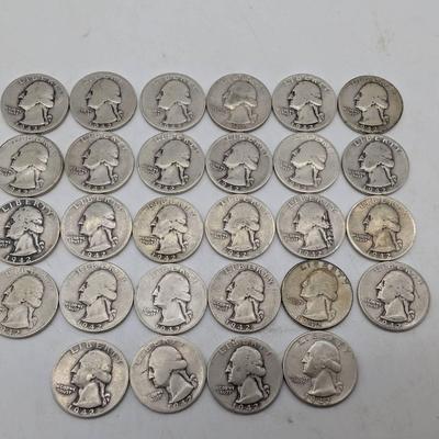 28 Silver 1942 Washington Quarters 