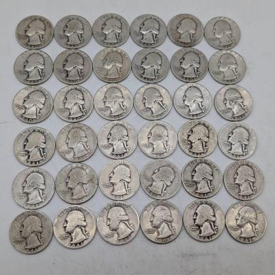 36 Silver 1940 & 1941 Washington Quarters 