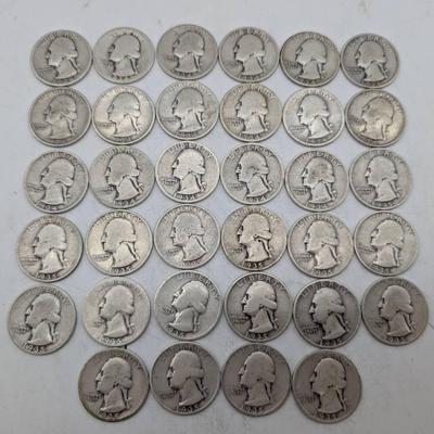 34 Silver 1934 & 1935 Washington Quarters 