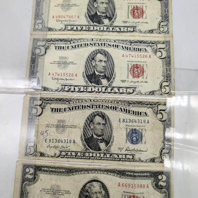 Vintage $5 & $2 Notes