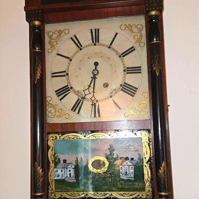 Antique Seth Thomas Shelf Clock Hand Painted Glass
