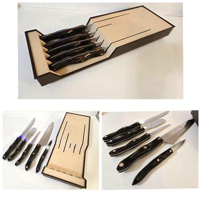 Vintage CUTCO Knives, Spatula, & Holding Rack