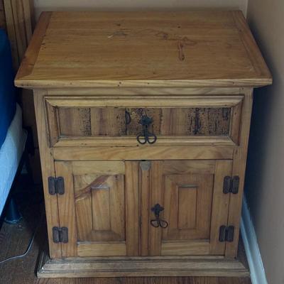 Lot #80 - Vintage Mexican Pine Wood Rustic Nightstand