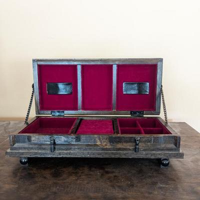 Lot #71 - Mid Century Japanese Wood Chest Jewelry Box