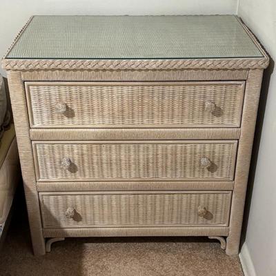 Lot #103 - Henry Link Wicker 3-Drawer Dresser Nightstand