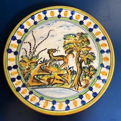 Lot #63 - Vintage Spanish Talavera de la Reina Pottery Plate.