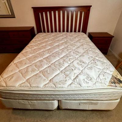 Lot #107 - Queen Bedframe with Simmons BackSense Regal Mattress Set