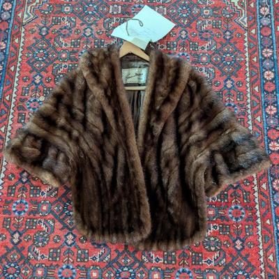 Lot #141 - Mahogany Mink Fur Cape Gano-Downs Denver