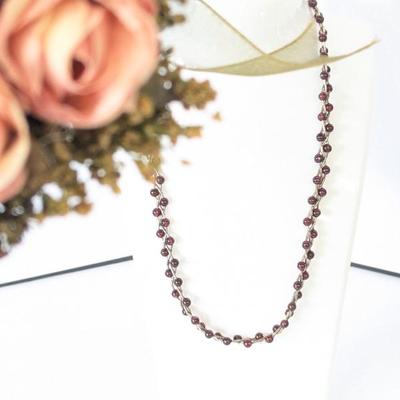Lot #193 - Silver & Garnet Braided Necklace