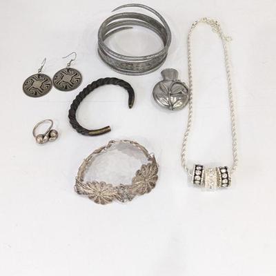 Lot #189 - Assorted Vintage Silver Toned Jewelry