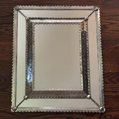 Lot #8 - Vintage Punched Metal Framed Mirror