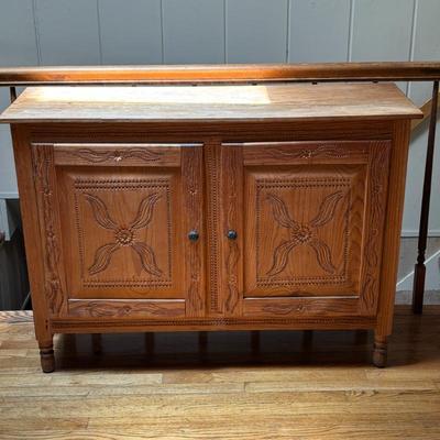 Lot #34 - Antique Carved Wooden Cabinet