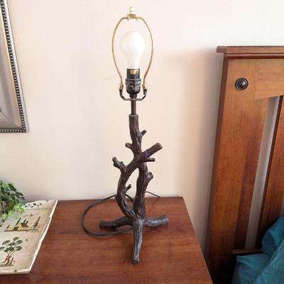 Lot #137 - Resin Branch Table Lamp Base with Bulb, Bronze Finish