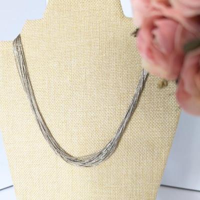 Lot #194 - Sterling Silver 925 Multi Strand Necklace 18g