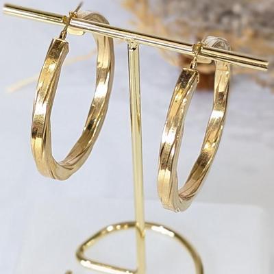 Lot #203 - 14k Yellow Gold Hoop Earrings