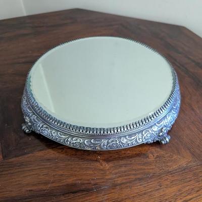 Lot #25 - Antique Silver Plated Vanity Mirror Plateau