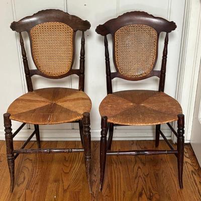 Lot #124 - Vintage Cane Back Dining Chairs