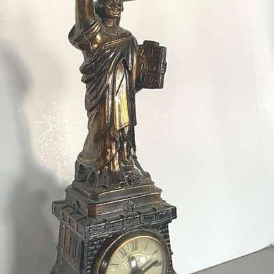 Vintage United Statue Of Liberty Clock Lamp
