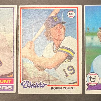 3 Collectible 1970’s Topps Robin Yount Baseball Cards
