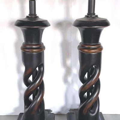 Pair Of Contemporary Sculpted Table Lamps