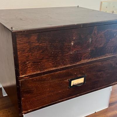 Antique Wooden Watch Makers Cabinet Filled With Watch Parts