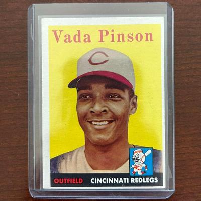 1958 Topps Baseball Card. Vada Pinson - Cincinnati Reds. Card #420