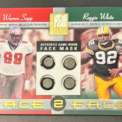 Collectible Face Mask Relic Football Card - Sapp & White Numbered 48/50