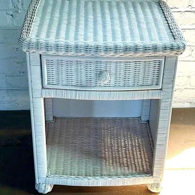 Wicker Single Drawer Nightstand