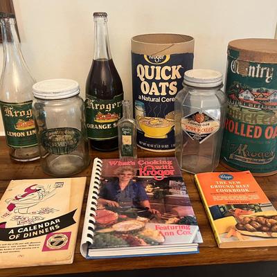Collection Of Antique Kroger Company Advertising Food Containers 