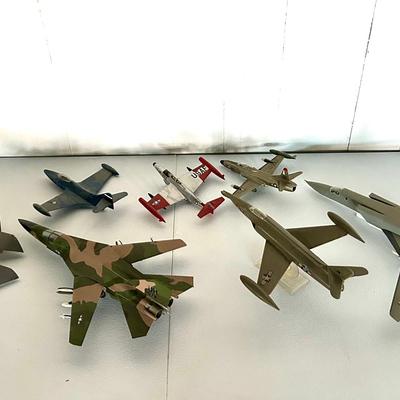 Seven Vintage Cold War Era Russian and US Plane Models